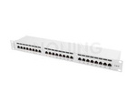 Patch Panel 24 Port 1u Kat.6 Ekranowany Szary Lanberg