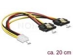 2X SATA 15 PIN(F)->FLOPPY 4 PIN(F) CABLE 20CM METAL CLIPS DELOCK