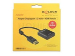 DELOCK ADAPTER DISPLAYPORT 1.2 MALE > HDMI FEMALE 4K ACTIVE 20 CM BLACK