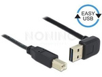 Kabel Usb-A(M)->Usb-B(M) 2.0 0.5m Kątowy Góra/Dół Easy-Usb Czarny Delock