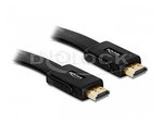 HDMI M/M V1.4 CABLE 5M BLACK FLAT DELOCK