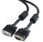 VGA F/M EXTENSION CABLE 3M SHIELDED FERRITE BLACK GEMBIRD