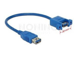 DELOCK CABLE USB 3.0 TYPE-A FEMALE > USB 3.0 TYPE-A FEMALE PANEL-MOUNT 25 CM