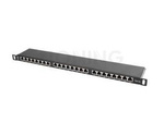PATCH PANEL 24 PORT 0.5U CAT.5E SHIELDED BLACK LANBERG