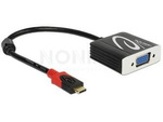 Adapter Usb C(M)->Vga(F)(Thunderbolt 3/Displayport Alt Mode) Na Kablu 20cm Czarny Delock