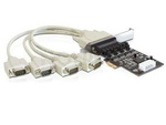 Karta Pci Express X1->Com 9pin X4 Na Kablu + Zasilanie Molex Delock