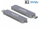 Obudowa Ssd Zewnętrzna Delock M.2 Nvme Usb Type-C 3.1/Usb-A Gen 2 Srebrna