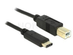 USB-C(M)->USB-B(M) 2.0 CABLE 2M BLACK DELOCK