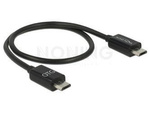 USB MICRO-B M/M 2.0 0.3M CABLE  OTG BLACK POWER SHARING DELOCK
