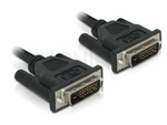 DVI-D(M)(24+1)->DVI-D(M)(24+1) CABLE 0.5M BLACK DUAL LINK NICKEL PLATED DELOCK