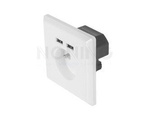 AC WALL SOCKET 230V WITH 2 USB PORT 2.1A, FRENCH SOCKET WHITE LANBERG
