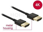 HDMI M/M V2.0 CABLE 1M 4K 60HZ 3D BLACK SLIM PREMIUM DELOCK