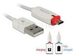 USB MICRO-B(M)->USB-A(M) 2.0 CABLE 1M WHITE+LED DELOCK