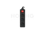 POWER STRIP LANBERG 3M BLACK 3 SOCKETS FRENCH WITH CIRCUIT BREAKER QUALITY-GRADE COPPER CABLE