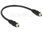 MINIJACK 3.5MM F/F 3 PIN CABLE 0.25M BLACK PANEL-MOUNT DELOCK