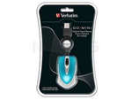 MOUSE VERBATIM TRAVEL OPTICAL 1000DPI CARIBBEAN BLUE USB RETRACTABLE CABLE