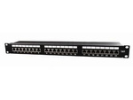 PATCH PANEL 24 PORT 1U KAT.6 EKRANOWANY PÓŁKĄ DO ORGANIZACJI KABLI CZARNY GEMBIRD