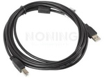 USB-A(M)->USB-B(M) 2.0 CABLE 3M BLACK FERRITE LANBERG
