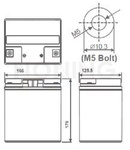 Akumulator AGM  12V 28Ah (166*175*125mm)