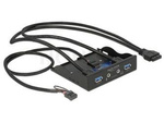 FRONTPANEL DELOCK 2X USB 3.0 + HD AUDIO 3.5" BLACK DELOCK