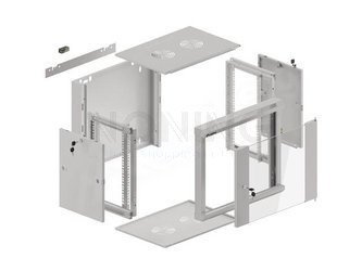19" WALL-MOUNTED RACK 9U/570X450 DEMOUNTED FAST ASSEMBLING FLAT PACK GREY LANBERG