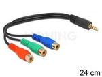 Kabel Audio Minijack 3.5mm(M) 4 Pin->3x Rca (Chinch)(F) 0.24m Delock