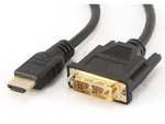 HDMI(M)->DVI-D(M)(18+1) CABLE 0.5M BLACK SINGLE LINK GOLD PLATED GEMBIRD