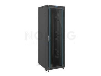 RACK CABINET 19" FREE-STANDING 42U/800X1000 SELF-ASSEMBLY FLATPACK WITH GLASS DOOR LCD BLACK LANBERG