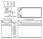 Akumulator AGM  12V 7Ah (151*65*94mm)