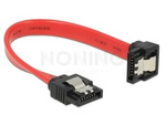 SATA DATA III (6GB/S) F/F CABLE DOWNWARDS ANGLED 20CM RED METAL DELOCK