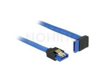 SATA DATA III (6GB/S) F/F CABLE  UPWARDS ANGLED 30CM BLUE WITH GOLD CLIPS DELOCK