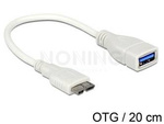 Kabel Usb Micro(M)->Usb-A(F) 3.0 Otg 0.2m Delock