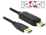 USB-A M/M 3.0 CABLE 1.5M DUAL PC BRIDGE DELOCK