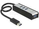 USB 3.0 HUB DELOCK 4-PORTS BLACK-SILVER