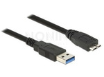 USB MICRO-B(M)->USB-A(M) 3.0 CABLE 1.5M BLACK DELOCK