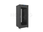 19" FREE-STANDING RACK 27U/600X600 DEMOUNTED FLAT PACK BLACK WITH PERFORED DOOR LCD LANBERG