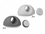 CABLE HOLDER 3X WHITE 3X GRAY DELOCK