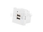 AC 45X45 SOCKET 230V 5V 2XUSB 2.1A WHITE LANBERG