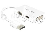 DELOCK ADAPTER DISPLAYPORT 1.1 MALE > VGA / HDMI / DVI FEMALE PASSIVE WHITE