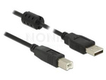 USB-A(M)->USB-B(M) 2.0 CABLE 2M BLACK DELOCK