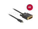 Kabel Usb-C(M)->Dvi(M)(24+1) 2m Czarny Single Link (Thunderbolt 3/Displayport Alternate Mode) Delock