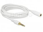EXTENSION CABLE MINIJACK 3.5MM M/F 4 PIN 5M WHITE DELOCK