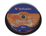 DVD-R VERBATIM 4.7GB X16 MATT SILVER (10 CAKE)