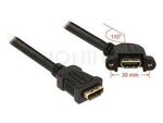 Kabel Hdmi F/F V1.4 0.25m Kątowy Prawo Czarny Do Panelu Delock