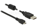 Kabel Usb Micro(M)->Usb-A(M) 2.0 1.5m Czarny Ferryt Delock