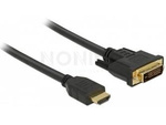 HDMI(M)->DVI-D(M)(24+1) CABLE 1M BLACK DUAL LINK GOLD PLATED DELOCK