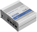 Teltonika Networks RUTX09 to mobilny router  IoT LTE-A Cat 6 z dwoma gniazdami SIM, agregacją operatorów i 4 interfejsami Gigabit Ethernet.