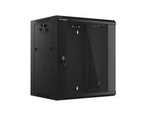 19" WALL-MOUNTED RACK 12U/570X450 DEMOUNTED FAST ASSEMBLING FLAT PACK BLACK LANBERG