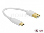 USB-C(M)->USB-A(M) 2.0 CABLE 0.15M BIAŁY DELOCK