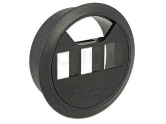 Moduł Keystone 3-Portowy Do Montażu W Blacie Biurka 60 Mm Czarny Delock